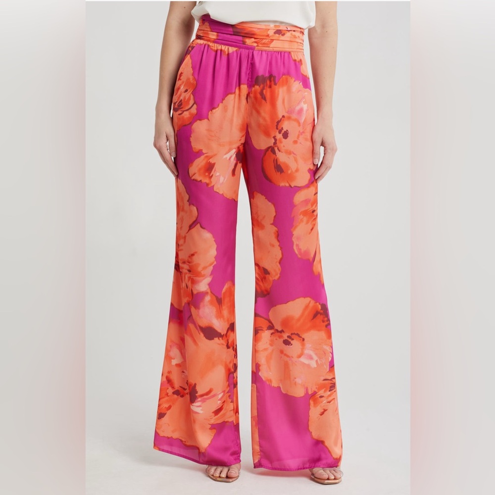Ramy Brook Robin Floral High Waist Wide Leg Pants
